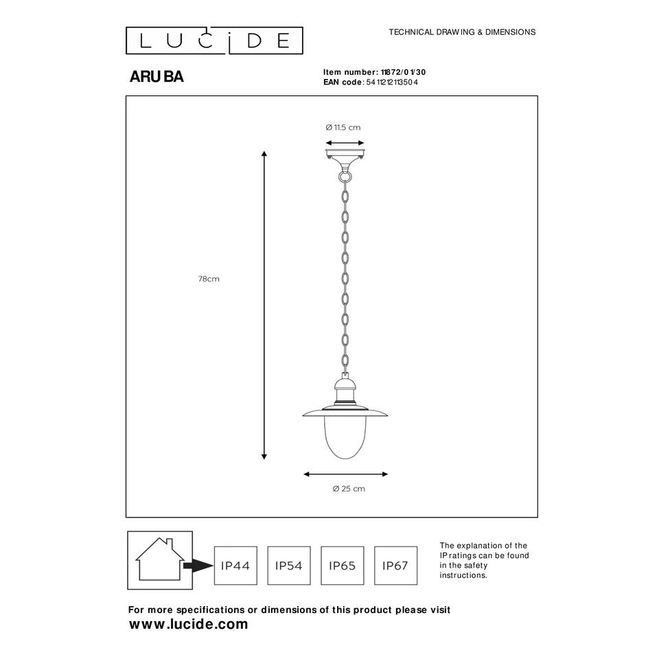 Lucide ARUBA Hanglamp - Zwart 4 Lucide ARUBA Hanglamp - Zwart - Afbeelding 4