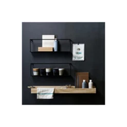 WOOOD Meert Wandplank 50 Cm - Metaal - Zwart - Set Van 2 -Leenbakker Winkel 1000049287 0102