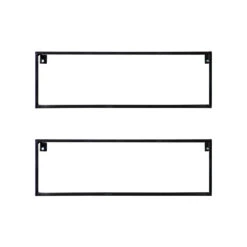 WOOOD Meert Wandplank 50 Cm - Metaal - Zwart - Set Van 2 -Leenbakker Winkel 1000049287 0103