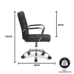 Xairo Milaan - Bureaustoel - Stof - Zwart -Leenbakker Winkel 1000050246 0103