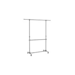 Bobbel Home - Garderoberek - Met Wieltjes - Hoogte Verstelbaar - RVS - Zilver