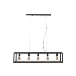 Hoyz - Hanglamp Vierkant Buis - 5 Lampen - Rechthoek - 125x25x150