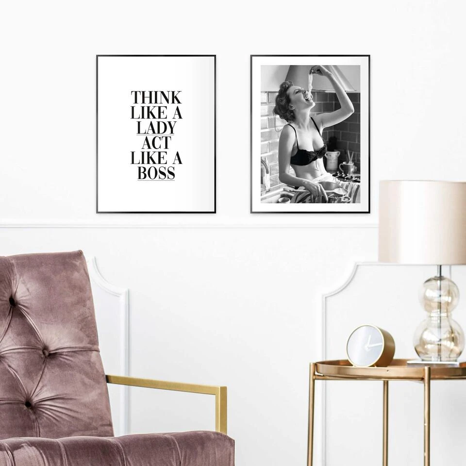 Set Poster Met Lijst - Pasta Lady 2 Set Poster Met Lijst - Pasta Lady - Afbeelding 2