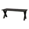 Eettafel Columbus Black 140x90cm - Mangohout - Zwart - Rechthoekig