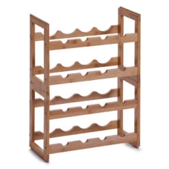 Zeller Wijnrek - Hout - Stapelbaar - Voor 8 Flessen - 47 Cm -Leenbakker Winkel 1000053344 0102