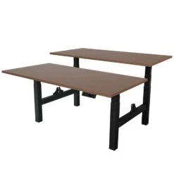 Elektrisch Verstelbaar Duo Bureau - 160x80 Cm - Two Dual Motor - Zwart / Donker