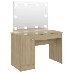 VidaXL Kaptafel Met LED-verlichting 110x55x145 Cm MDF Eikenkleurig