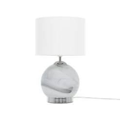Beliani Tafellamp UELE - Wit Glas, Ijzer