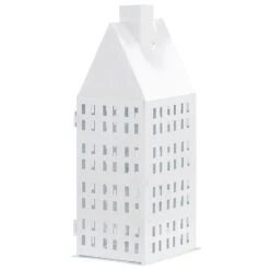 Beliani Windlichtzuilen DOLOK - Wit Ijzer