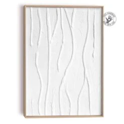 Schilderij Lijnen 70x50 Cm Wit