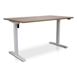 MRC EASY Elektrisch ARBO Zit-sta Bureau - 140x80cm - Wit - Midden Eiken
