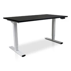 MRC COMFORT Elektrisch ARBO Zit-sta Bureau - 120x80cm - Wit - Zwart Eiken