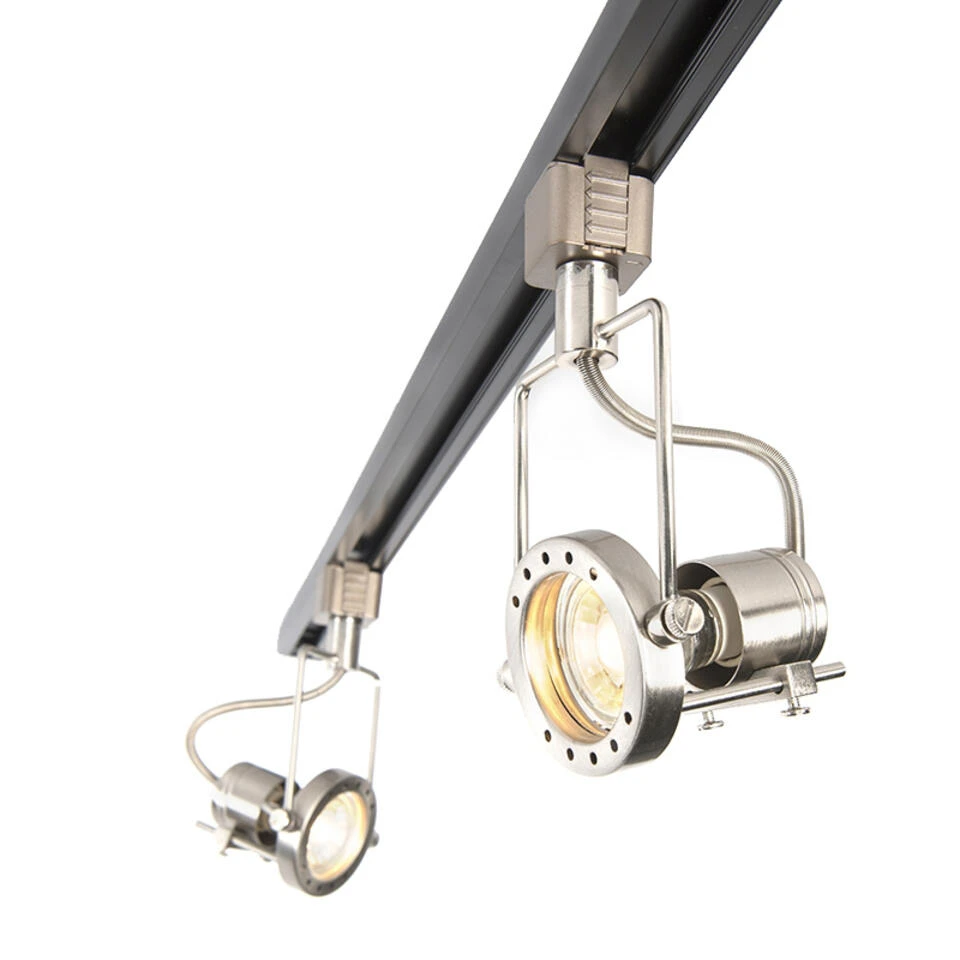 QAZQA Smart 1-fase Rail Zwart Met Staal Incl. 5 WiFi GU10 - Suplux 3 QAZQA Smart 1-fase Rail Zwart Met Staal Incl. 5 WiFi GU10 - Suplux - Afbeelding 3