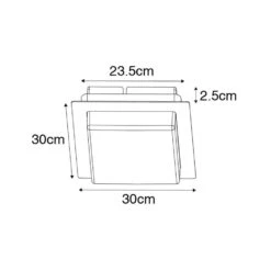 QAZQA Moderne Plafondlamp Zwart Vierkant Incl. LED IP44 - Lys -Leenbakker Winkel 1000061763 0102
