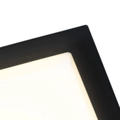 QAZQA Moderne Plafondlamp Zwart Vierkant Incl. LED IP44 - Lys -Leenbakker Winkel 1000061763 0103