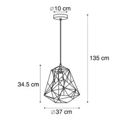 QAZQA IndustriÃ«le Hanglamp Zwart - Framework Basic -Leenbakker Winkel 1000061839 0102