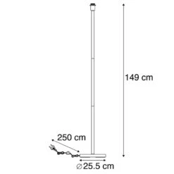 QAZQA Klassieke Vloerlamp Messing Zonder Kap - Simplo -Leenbakker Winkel 1000061854 0102