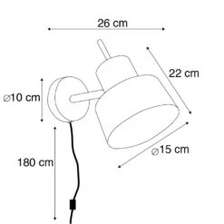QAZQA Retro Wandlamp Zwart - Chappie 6 QAZQA Retro Wandlamp Zwart - Chappie -Leenbakker Winkel 1000061958 0102