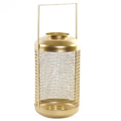 Items Windlicht Kaarshouder - Goudkleurig - Metaal - 34 Cm