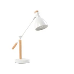 Beliani Bureaulamp PECKOS - Wit Metaal