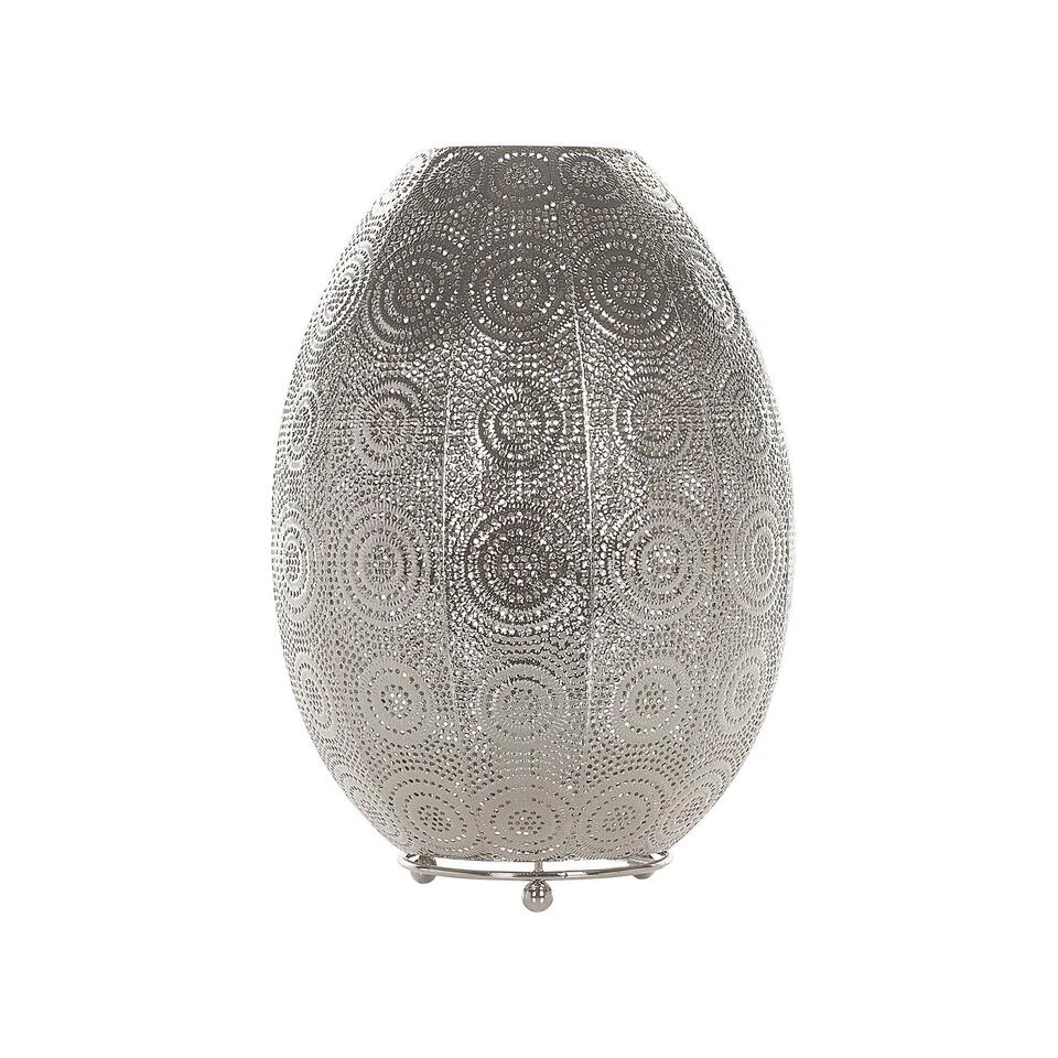 Beliani Tafellamp MARINGA - Zilver Metaal 1 Beliani Tafellamp MARINGA - Zilver Metaal