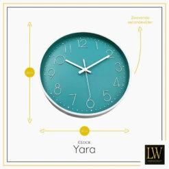LW Collection Keukenklok Yara Groen Wit 30cm -Leenbakker Winkel 1000064251 0102