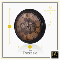LW Collection Wandklok Radar Theresia Bruin 67cm Bewegende Tandwielen 6 LW Collection Wandklok Radar Theresia Bruin 67cm Bewegende Tandwielen -Leenbakker Winkel 1000064267 0102