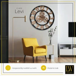 LW Collection Wandklok XL Levi Brons Cijfers 80cm -Leenbakker Winkel 1000064268 0103
