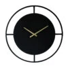 LW Collection Wandklok Danial Zwart Goud 60cm