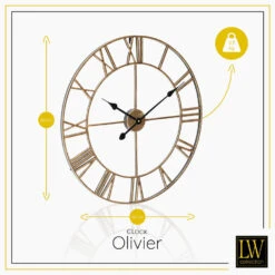 LW Collection Wandklok Olivier Goud 60cm -Leenbakker Winkel 1000064289 0102