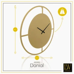 LW Collection Wandklok Danial Goud 60cm -Leenbakker Winkel 1000064324 0102