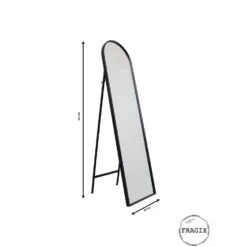 Fragix Ark Passpiegel - Zwart Metaal - 150x40 -Leenbakker Winkel 1000065954 0103