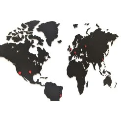 MiMi Innovations Luxe Houten Wereldkaart - 90x54 Cm - Zwart -Leenbakker Winkel 1000066984 0103