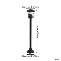 EGLO Aloria - Buitenverlichting - Tuinpaal - 1 Lichts - Zwart - Helder 7 EGLO Aloria - Buitenverlichting - Tuinpaal - 1 Lichts - Zwart - Helder -Leenbakker Winkel 1000067428 0103
