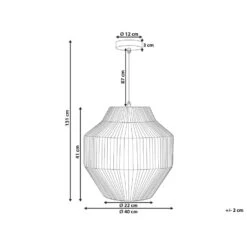 Beliani Hanglamp EWASO - Beige Papier -Leenbakker Winkel 1000067766 0102