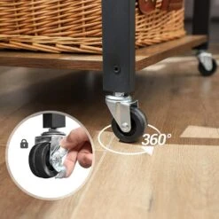 Keukentrolley - 3 Niveaus - 6 Haken - 60x89x40 Cm - Vintage Bruin -Leenbakker Winkel 1000068074 0103