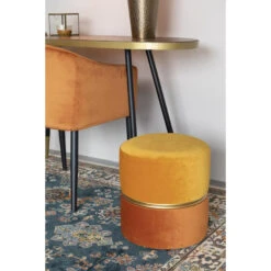 Parya Home - Bubble Poef - Oranje - Velvet -Leenbakker Winkel 1000068285 0103