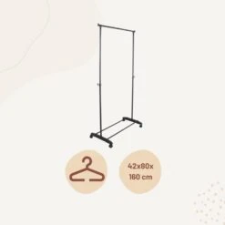 Orange85 Kledingrek Op Wieltjes Zwart Metaal Garderoberek -Leenbakker Winkel 1000068876 0112