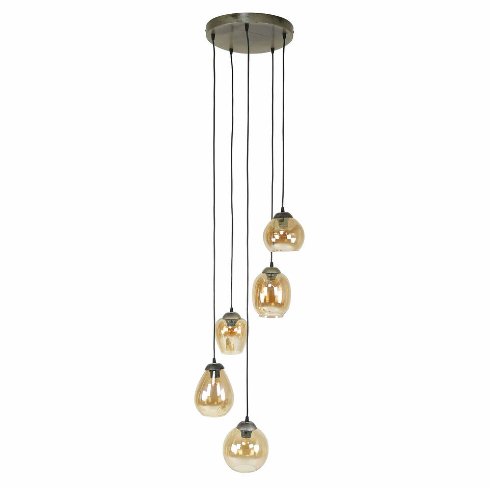 Giga Meubel Hanglamp Metaal Getrapt - 5-Lichts - Lamp Mix Gold 1 Giga Meubel Hanglamp Metaal Getrapt - 5-Lichts - Lamp Mix Gold