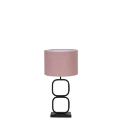 Tafellamp Lutika/Livigno - Zwart/Roze - Ø30x67cm