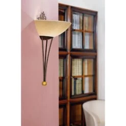 EGLO Mestre - - Wandlamp - 1 Lichts - Antiek-Bruin, Goud - Wit -Leenbakker Winkel 1000070402 0104