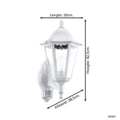 EGLO Navedo - Buitenverlichting - Wandlamp - 1 Lichts - Wit - Helder -Leenbakker Winkel 1000070429 0103
