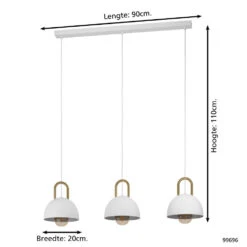 EGLO Calmanera Hanglamp - E27 - 90 cm - Wit/Geelkoper -Leenbakker Winkel 1000070768 0103
