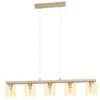 EGLO Castralvo Hanglamp - 5 lichts - E27 - Hout/Glas - Bruin