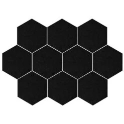 QUVIO Vilten Memobord Hexagon Set Van 10 - Zwart