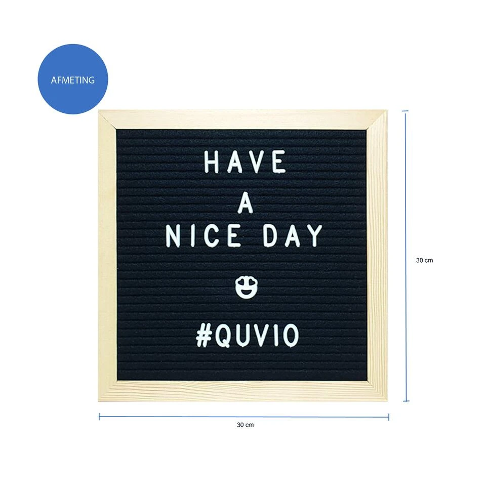 QUVIO Letterbord Zwart Met Houten Lijst 2 QUVIO Letterbord Zwart Met Houten Lijst - Afbeelding 2