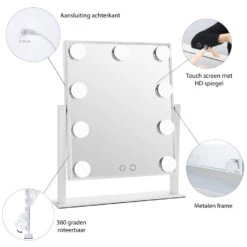 LYVION Make-up Spiegel Met Led Bulbs Wit -Leenbakker Winkel 1000071670 0102