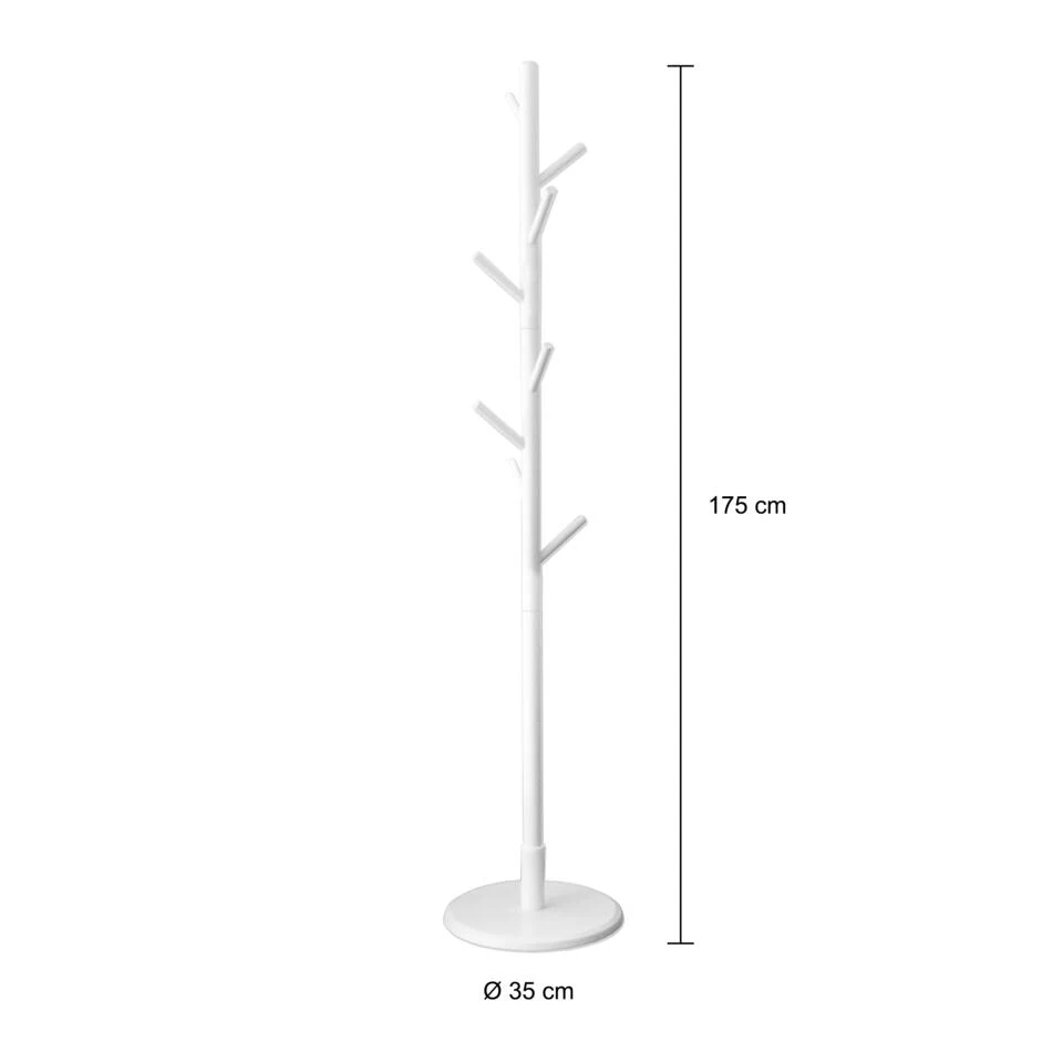 QUVIO Staande Kapstok Hout Wit 2 QUVIO Staande Kapstok Hout Wit - Afbeelding 2