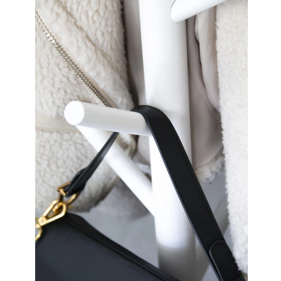 QUVIO Staande Kapstok Hout Wit 4 QUVIO Staande Kapstok Hout Wit - Afbeelding 4