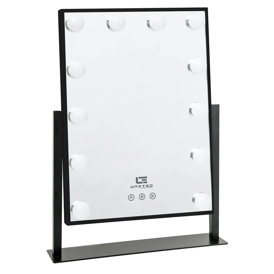 United Entertainment Hollywood Spiegel Met 12 LEDs - Zwart 1 United Entertainment Hollywood Spiegel Met 12 LEDs - Zwart